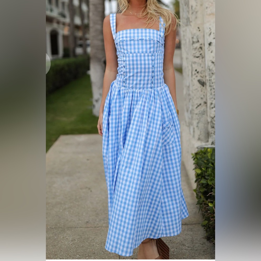 Dorothy Midi Dress - Blue Gingham
Cocolilly